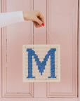 Pegboard Cross Stitch Letter Kit. Blue