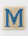 Pegboard Cross Stitch Letter Kit. Blue