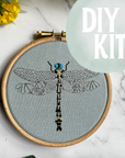Olive Clubtail Dragonfly - Embroidery Hoop Kit, Nest Embirdery