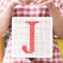 Pegboard Cross Stitch Letter Kit. Red