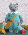 Mrs. Cat Loves Knitting - Felt Hand Stitching Kit, Corinne Lapierre