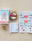 Mini Hoop Cross Stitch Kit: Love Letters