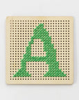 Pegboard Cross Stitch Letter Kit. Green