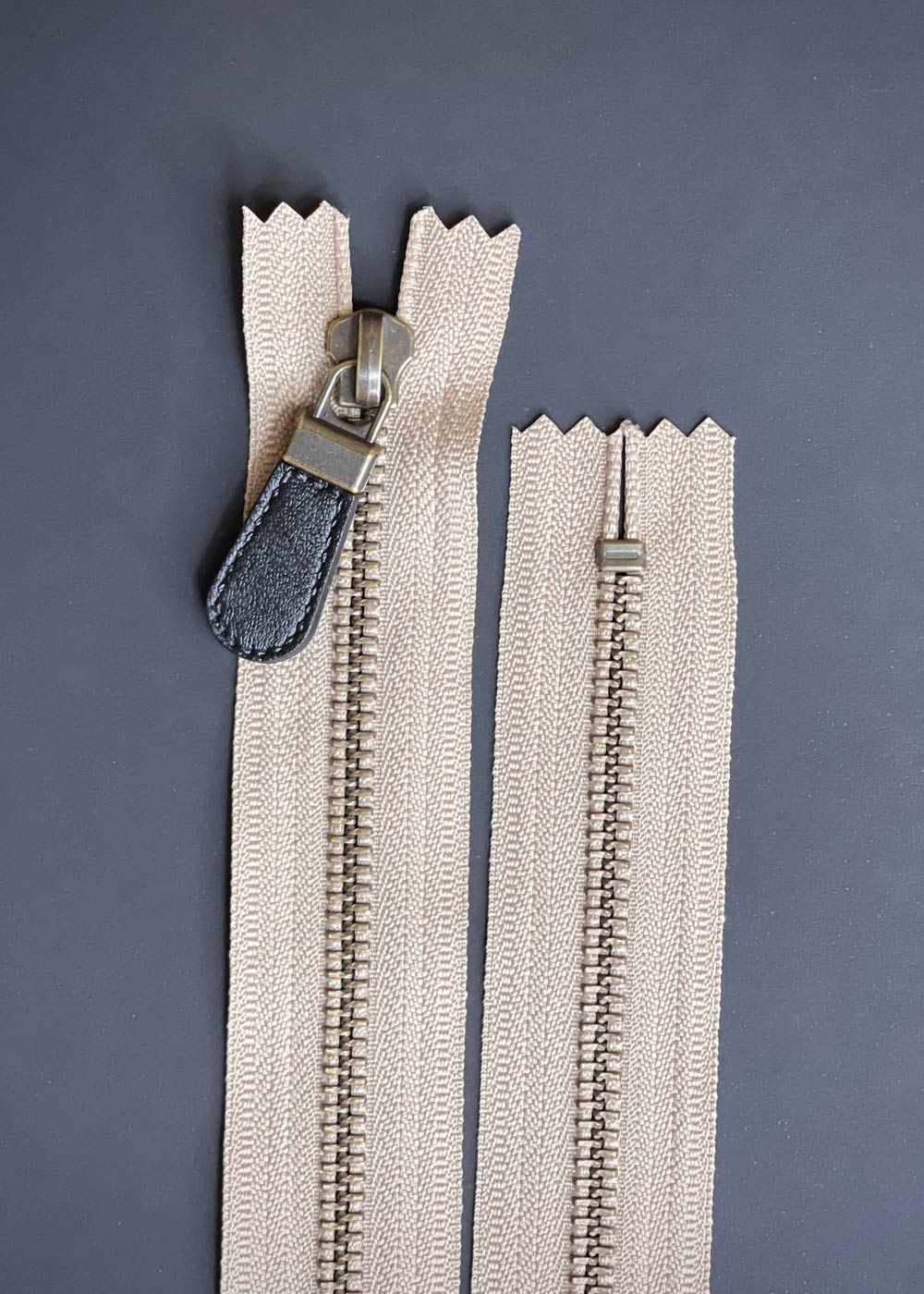 Metal Zipper Ykk Bags YKK Antique Brass Bag Zip With Leather Pull