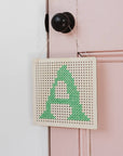 Pegboard Cross Stitch Letter Kit. Green