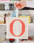 Pegboard Cross Stitch Letter Kit. Red
