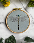 Olive Clubtail Dragonfly - Embroidery Hoop Kit, Nest Embirdery