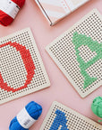 Pegboard Cross Stitch Letter Kit. Green