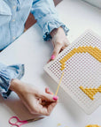 Pegboard Cross Stitch Letter Kit. Mustard