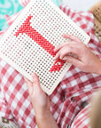 Pegboard Cross Stitch Letter Kit. Red