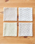Sashiko Cotton Fabric - White Coaster