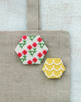 Zizashi Japanese Embroidery Kit - Frill & Red Flower Brooch