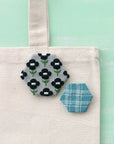 Zizashi Japanese Embroidery Kit - Check & Flower Brooch