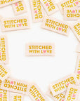 Stitched with Love - Gold Sewing Woven Clothing Label Tags