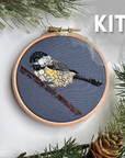 Chickadee-dee Bird - Embroidery Hoop Kit, Nest Embirdery