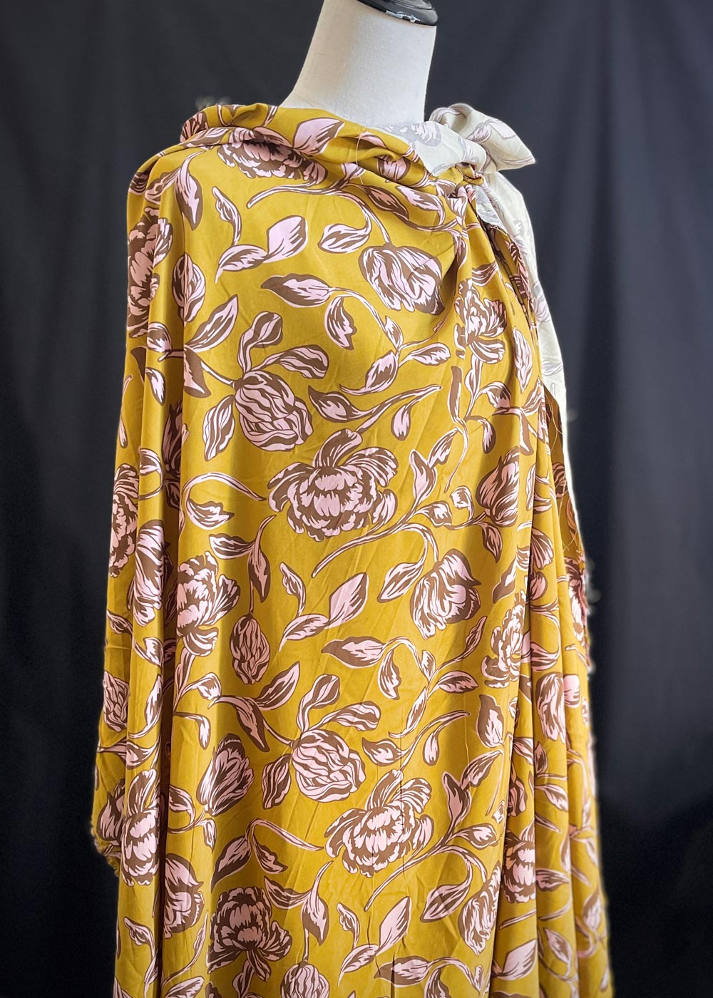 Viscose Lawn. Carnival Flower, Dijon