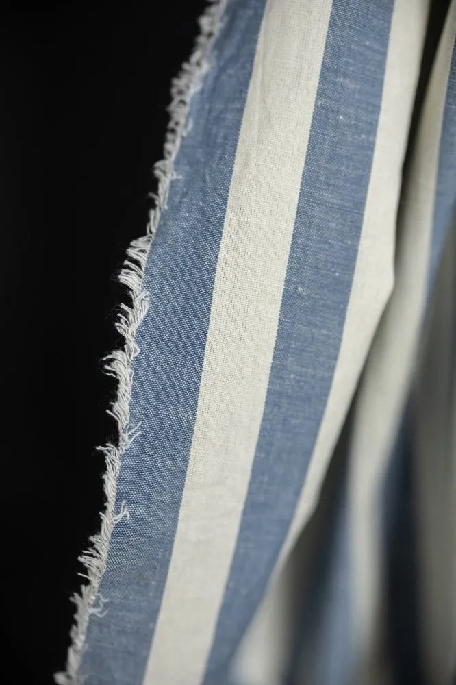 Amalfi Organic Cotton Linen Stripe Fabric
