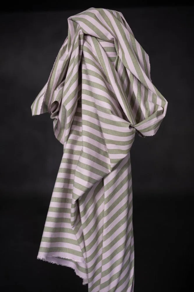 Cecily Organic Cotton Linen Stripe Fabric