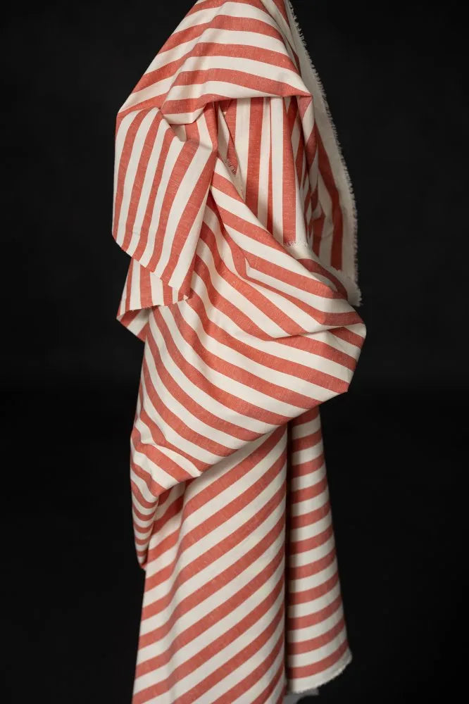 Gala Organic Cotton Linen Stripe Fabric