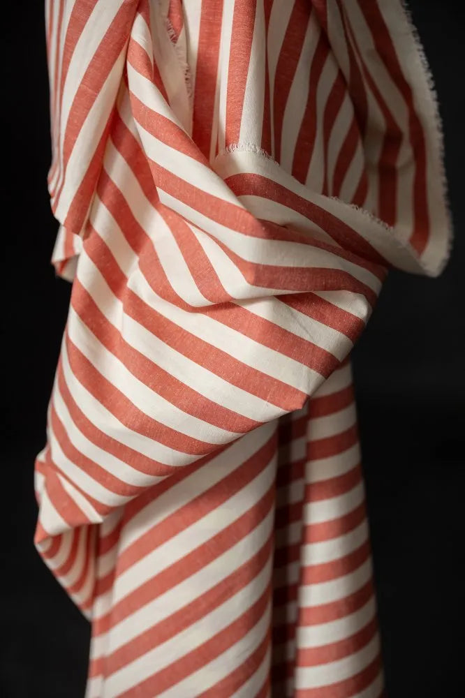 Gala Organic Cotton Linen Stripe Fabric