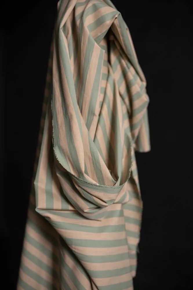 Land & Sea Organic Cotton Linen Stripe Fabric