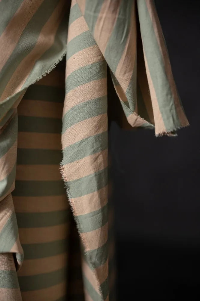 Land & Sea Organic Cotton Linen Stripe Fabric
