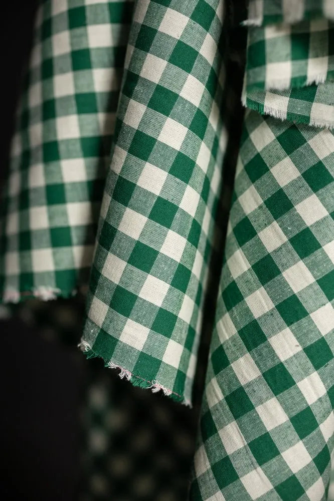 Mini Toto Organic Cotton Linen Gingham Fabric