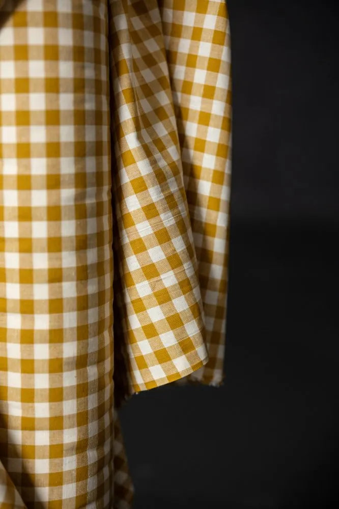 Pippa Organic Cotton Linen Gingham Fabric
