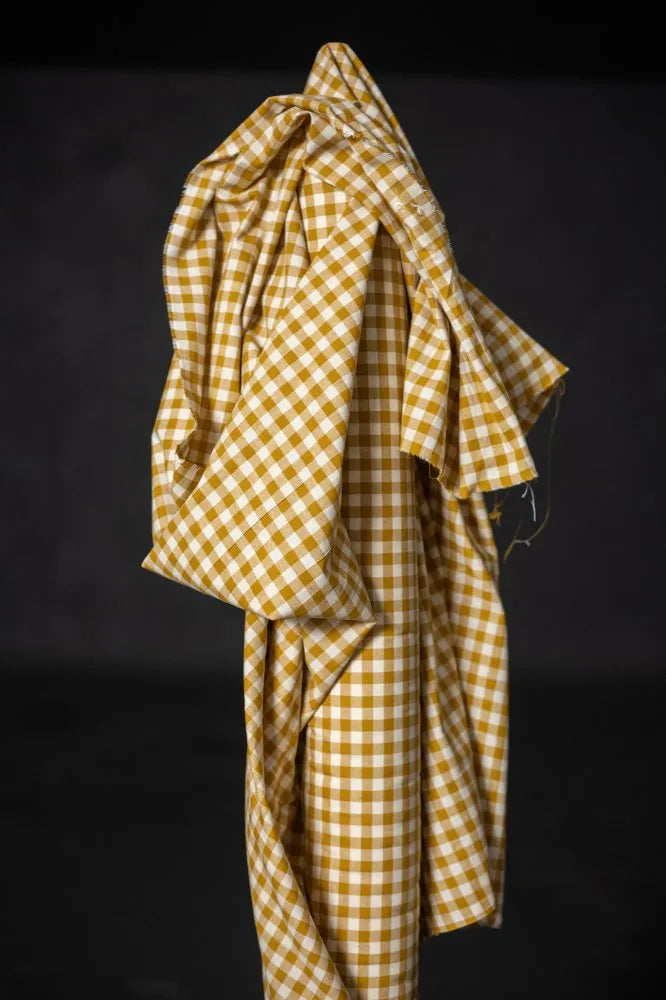 Pippa Organic Cotton Linen Gingham Fabric