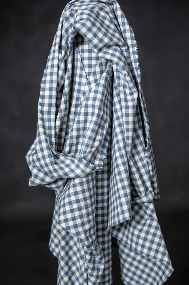 Prairie Organic Cotton Linen Gingham Fabric