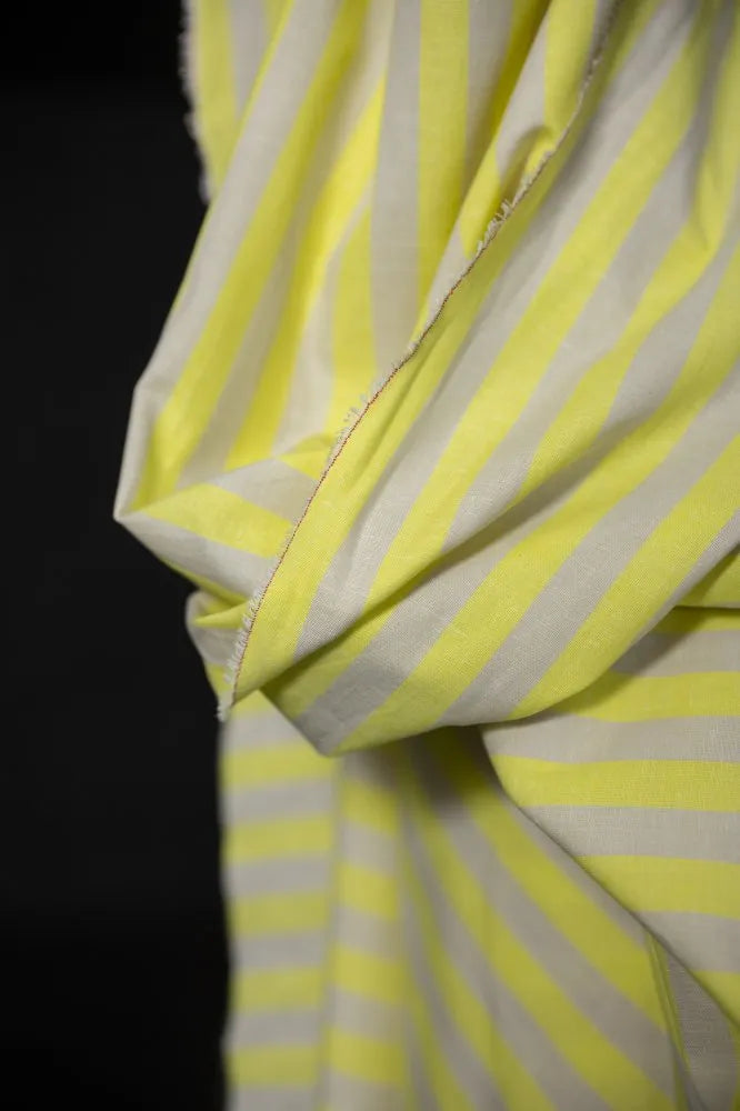 Rimini Organic Cotton Linen Stripe Fabric