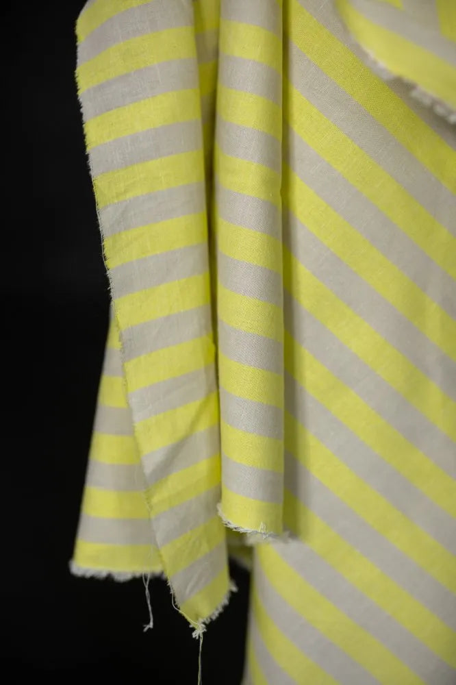 Rimini Organic Cotton Linen Stripe Fabric