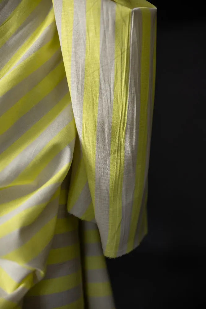 Rimini Organic Cotton Linen Stripe Fabric