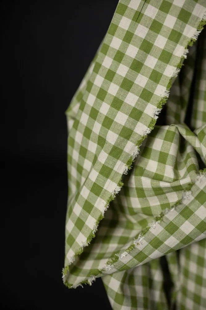 Tartines Organic Cotton Linen Gingham Fabric