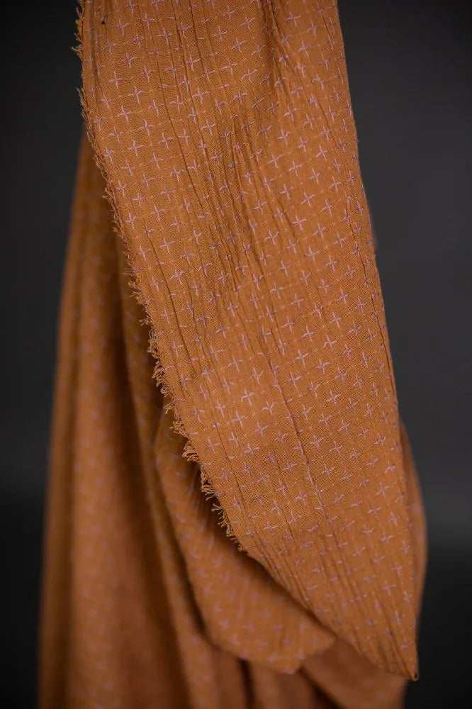 Marcy Rust Cross Stitch Indian Cotton Fabric