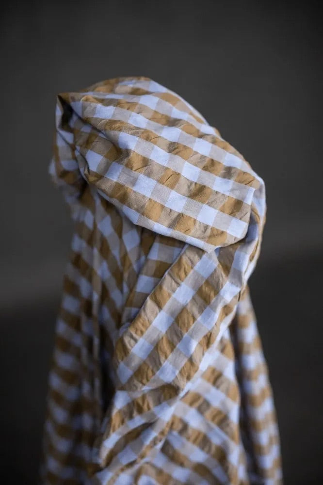 Organic Cotton Gingham Seersucker - Millet