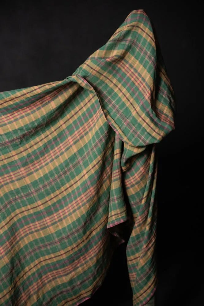 Madhatter Check Laundered Linen Fabric