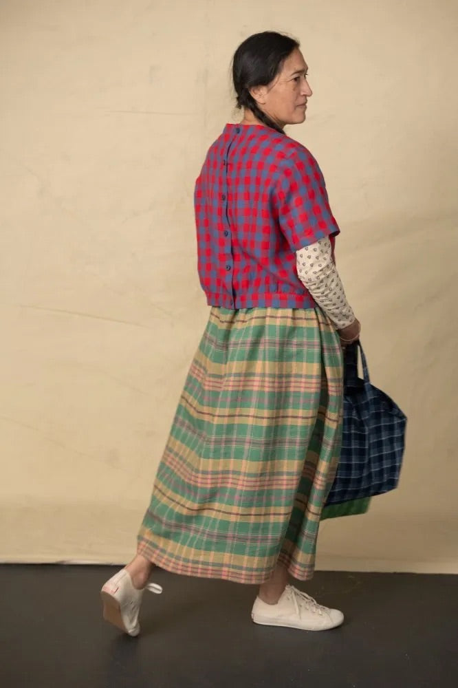 Madhatter Check Laundered Linen Fabric
