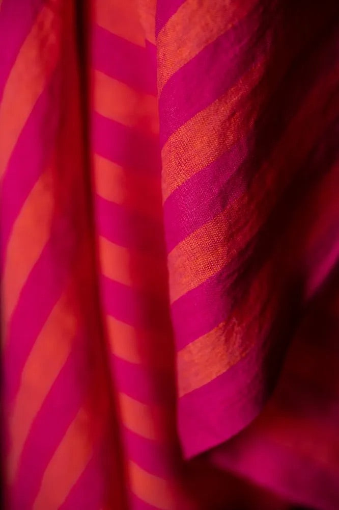 Whirly Pops Stripe Laundered Linen Fabric