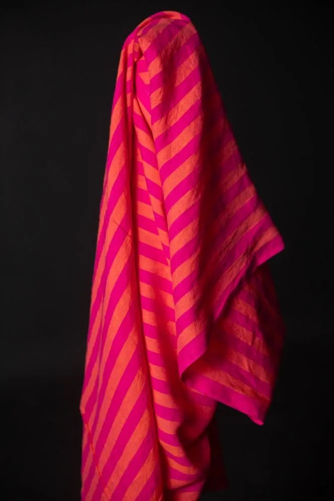 Whirly Pops Stripe Laundered Linen Fabric
