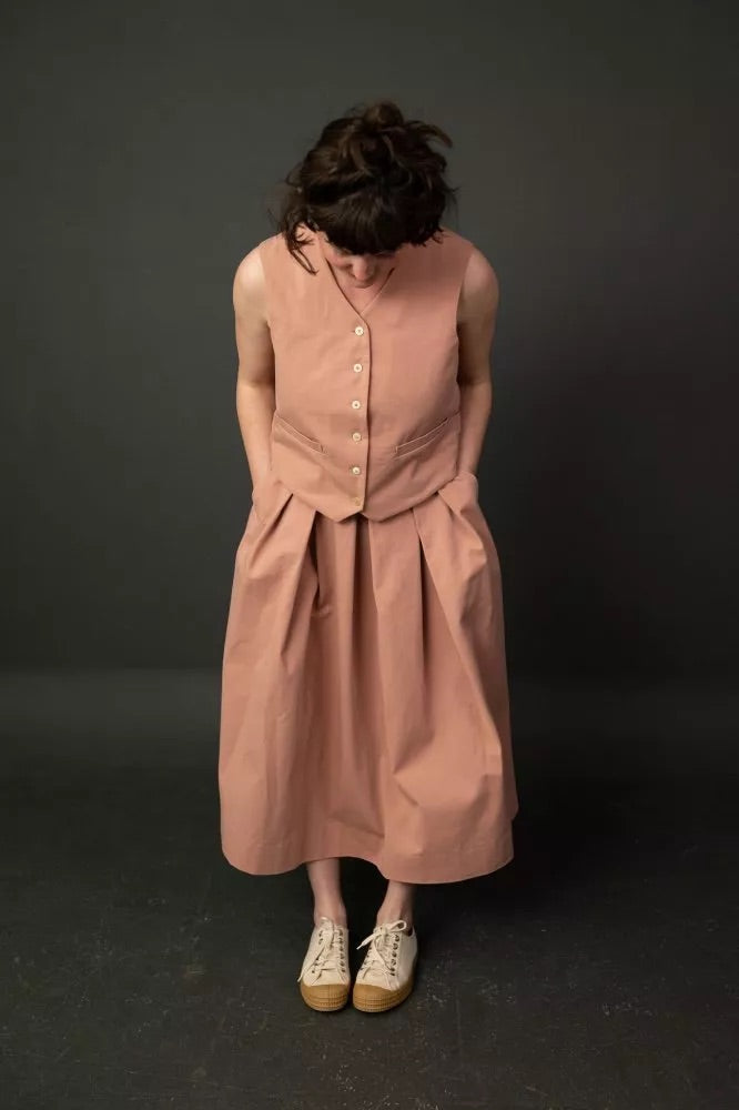 8oz Organic Sanded Twill, Effie Pink