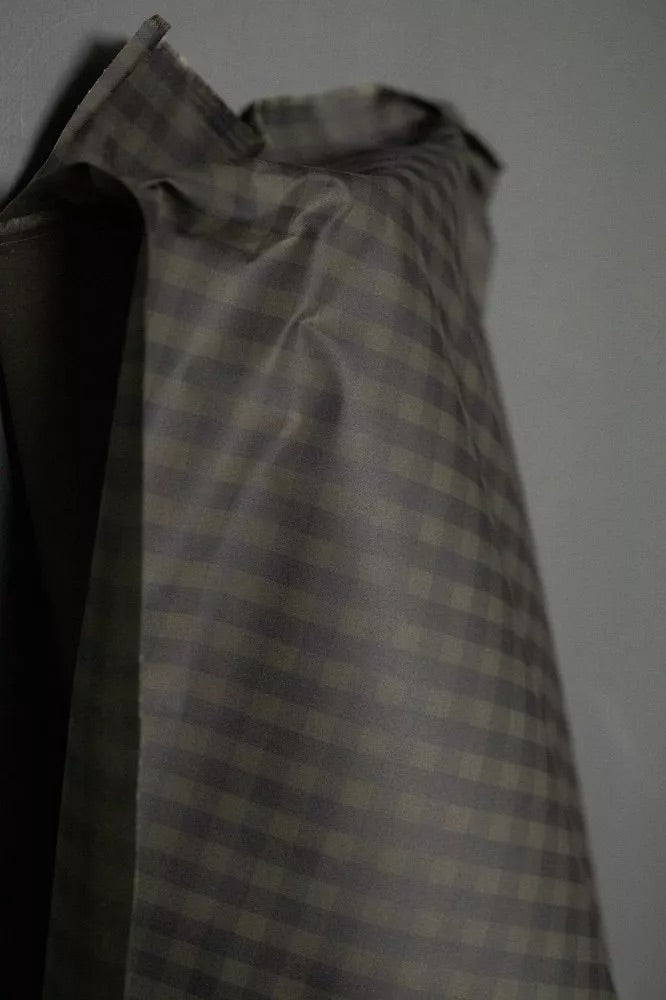 Gingham Organic Cotton Oilskin, Scottish Green