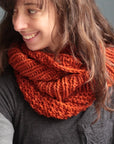 Carmella Infinity Cowl, Elizabeth Smith Knits. Print Knitting Pattern