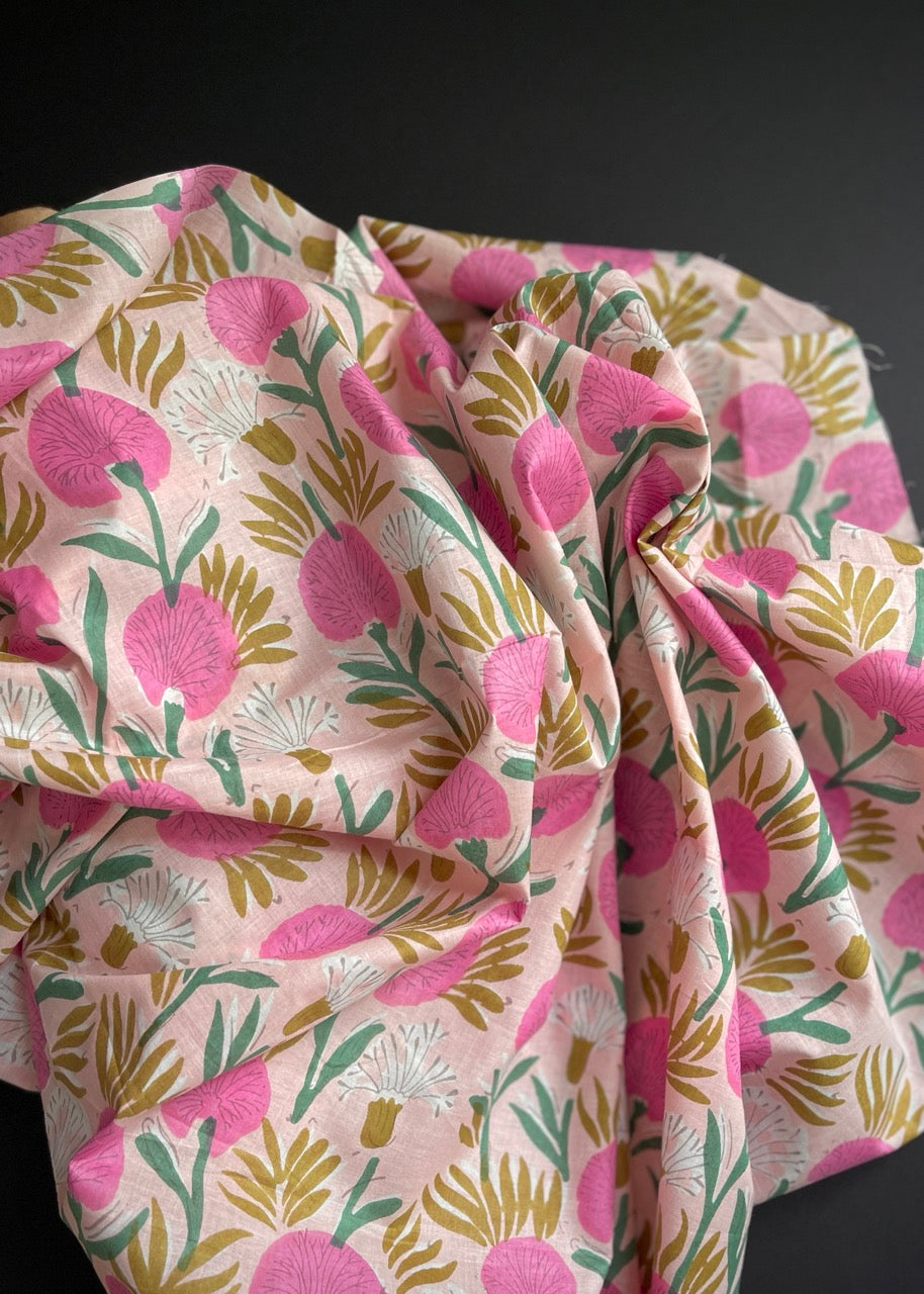 Hand Printed Cotton - Dandelion