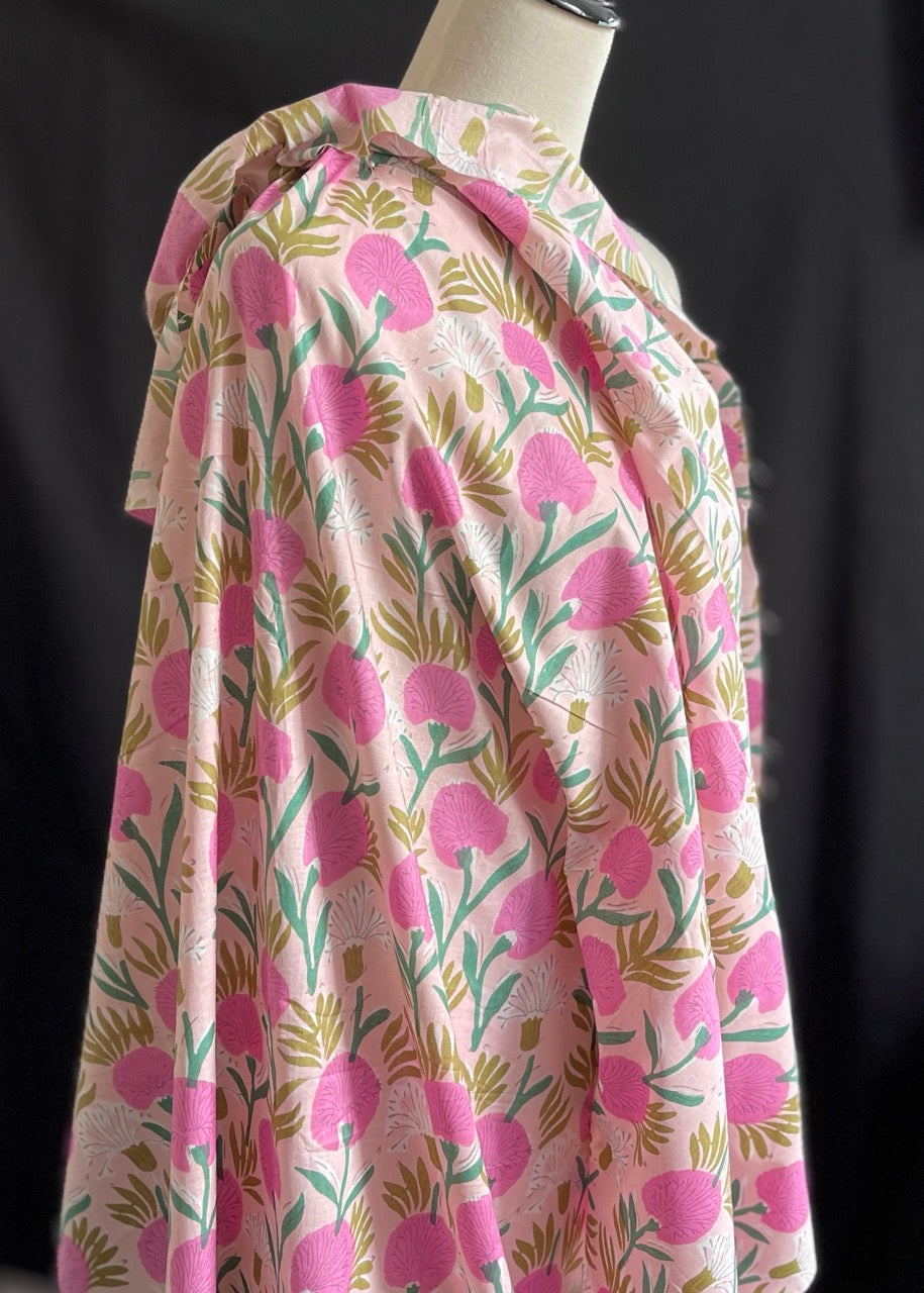 Hand Printed Cotton - Dandelion