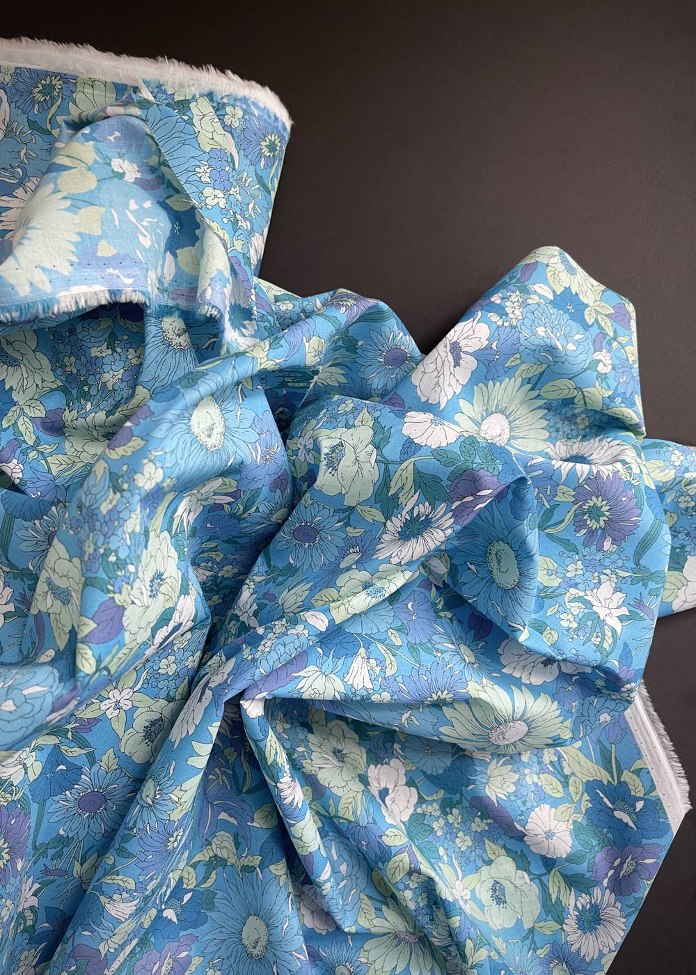 Flownny, Azure - Fine Cotton Lawn