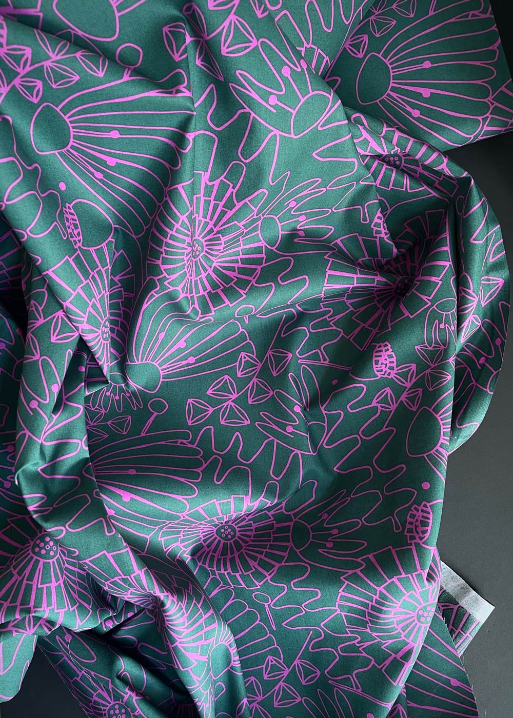 Eden Dark Green, Fine Cotton Poplin Miss Maude