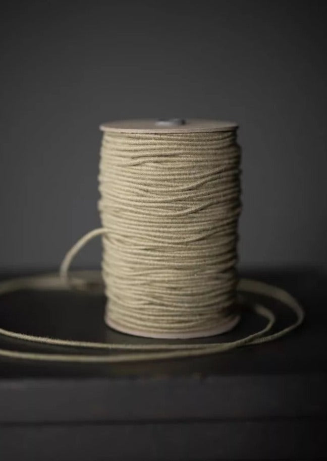 RECYCLED COTTON ELASTIC 3mm  - Pale Fern