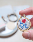 Mini Hoop Cross Stitch Kit: Love Letters