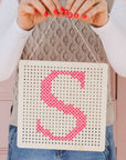 Pegboard Cross Stitch Letter Kit. Pink